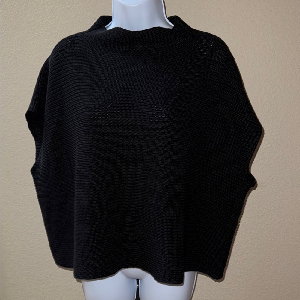 Eileen Fisher Black Knit Shrug with Dolman Sleeves Size S/M